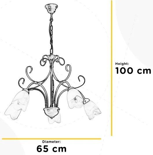 ONLI - Lampadario a sospensione con catena ODINO 5xE14/6W/230V