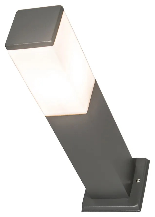Lampada da palo moderna per esterni Grigio scuro con diffusore opale 45 cm IP44 - Malios