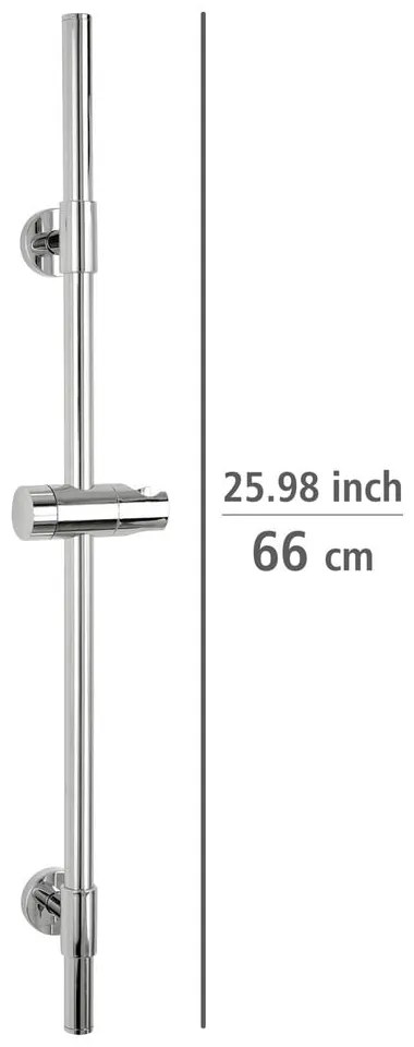 Asta doccia a parete in acciaio inox argento lucido 66 cm Basic - Wenko