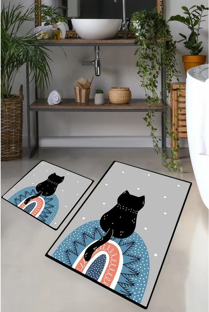 Set di tappetini per il bagno 2 pz 60x100 cm Waiten – Foutastic