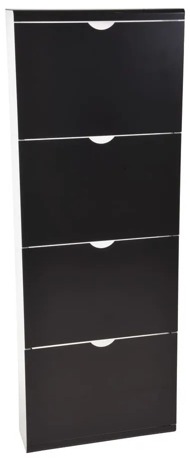 Scarpiera nera in metallo con ante ribaltabili 51x138x16 cm – Household Pleasure