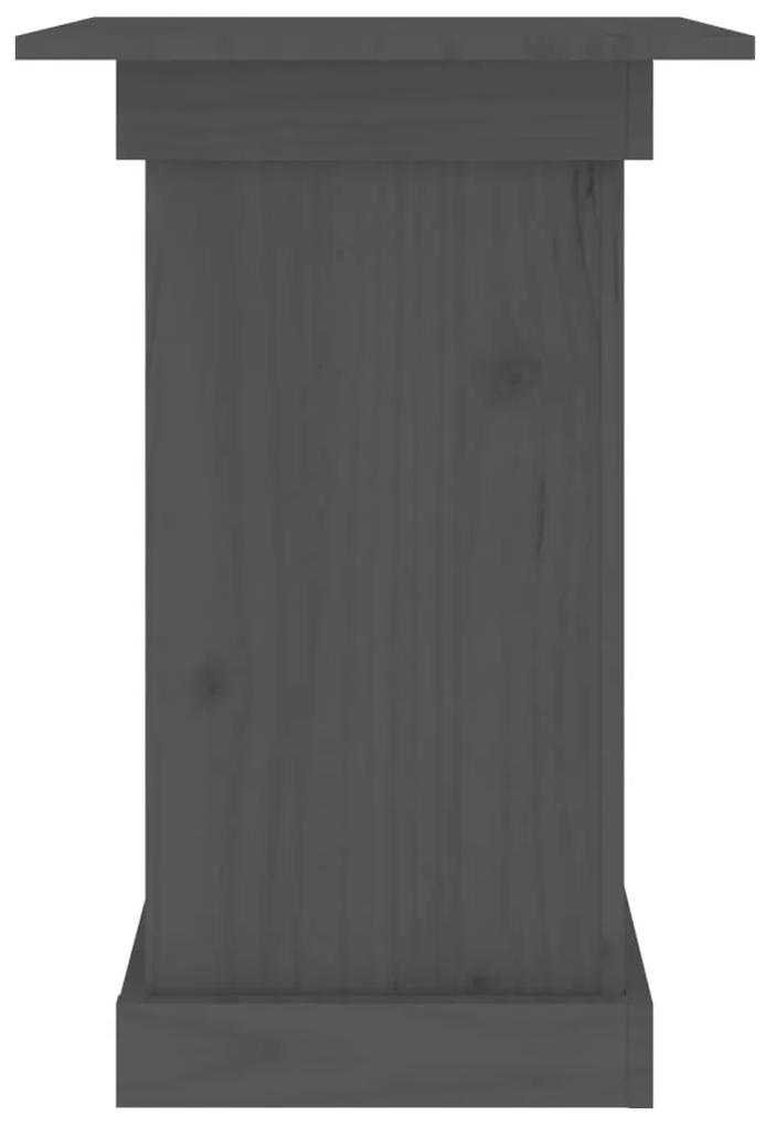 Portafiori grigio 40x40x60 cm in legno massello di pino