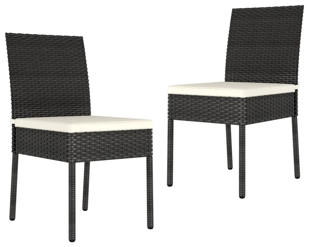 Set da Pranzo da Giardino 3 pz in Polyrattan Nero