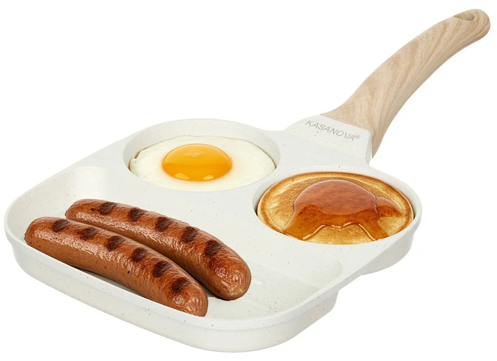 Padella 2 scomparti tondi e grill Mini Mania crema