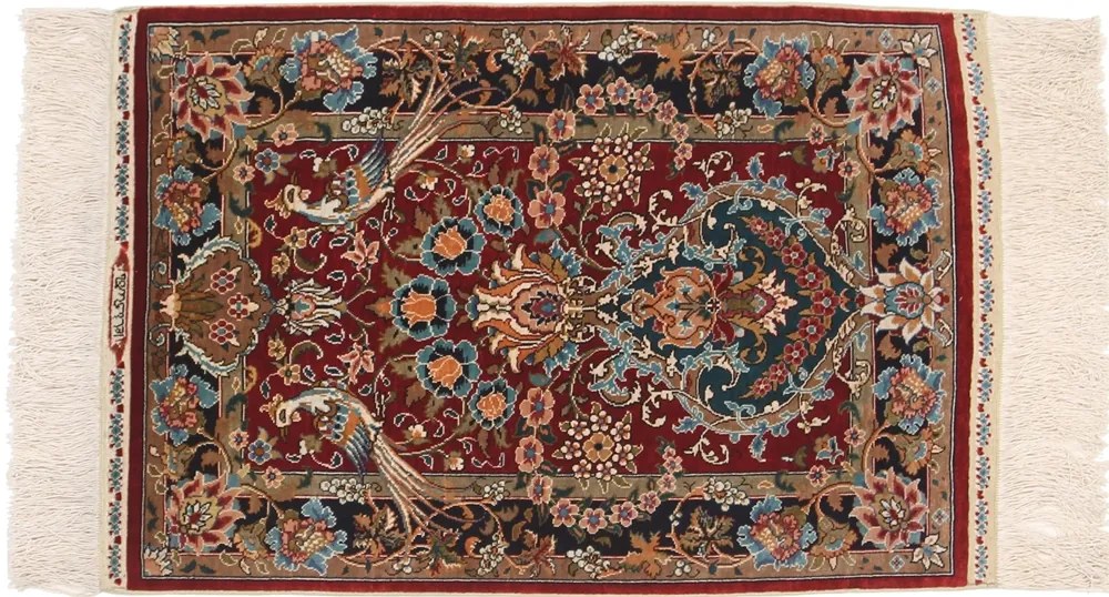 Hereke Tappeto orientale 70 x 40 Blu (Tacchino) Annodato A Mano