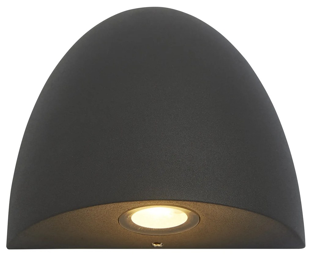 Applique Moderna Sentinella Alluminio Nero Vetro Trasparente Led 3,48W 3000K