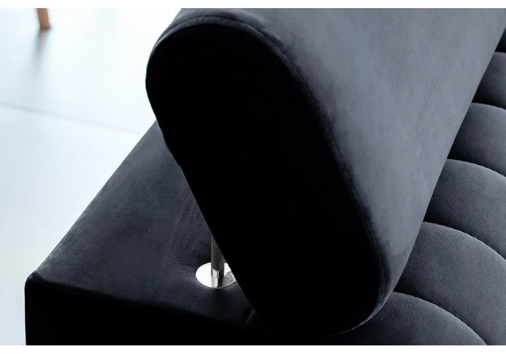 Divano color antracite allungabile e rivestimento in velluto 261 cm Laurence – ELTAP