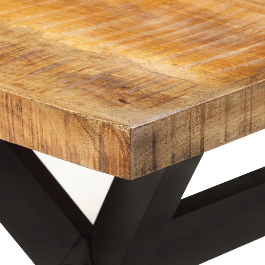 Tavolo da pranzo 160x80x75 cm in legno grezzo massello di mango