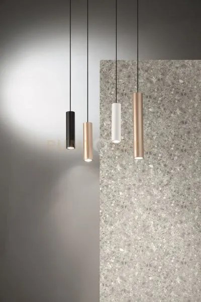 Sospensione filo piccola bianco  h.25cm d.5,5cm 1 luce attacco gu10