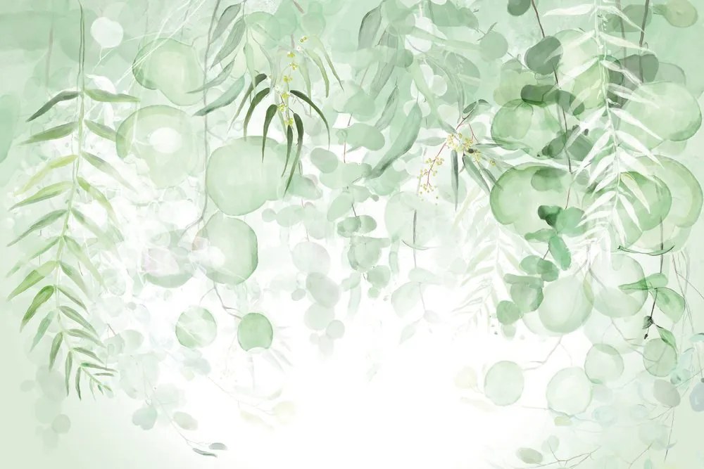 Carta da parati – Foglie Verdi Delicate