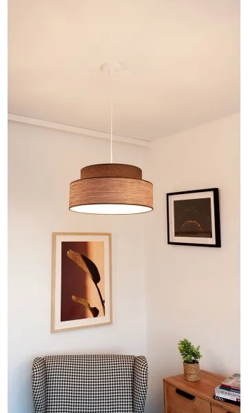 Lampadario a sospensione con filo GRACE 1xE27/60W/230V diametro 40 cm marrone/beige