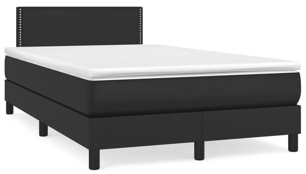 Giroletto A Molle Con Materasso Nero 120x190 Cm İn Similpelle /