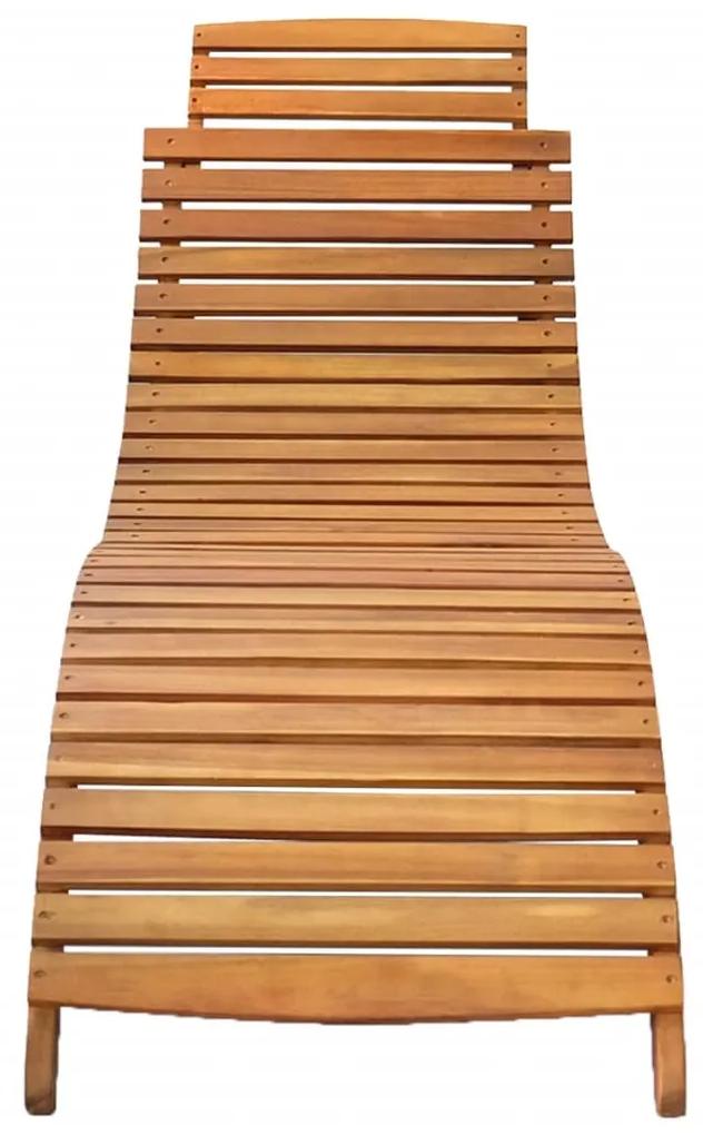 Lettino prendisole in legno massello d&#039;acacia marrone