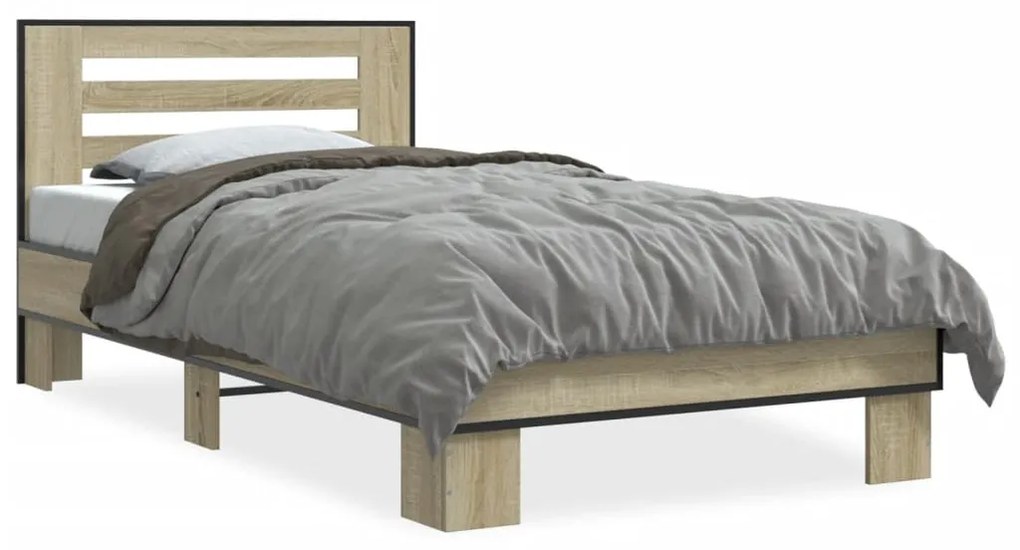 Giroletto Rovere Sonoma 90x190cm İn Legno Multistrato E Metallo /