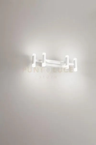 Applique  candles 4 luci in metallo e alluminio bianco led 24w 1680...