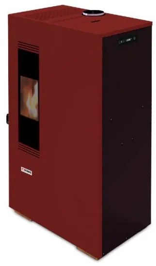 Stufa a pellet ad aria 5 kW ventilazione frontale Mini King 5 bordeaux