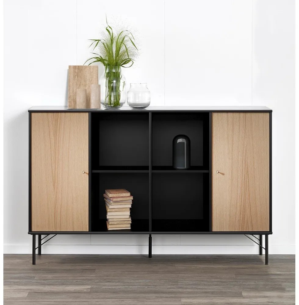 Cassettiera nera in rovere Hammel , 136 x 89 cm Mistral Kubus - Hammel Furniture