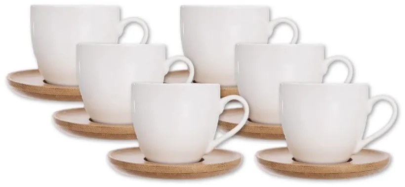 Tazzine in set per cappuccino/con piattino bianche in porcellana 6 pz 110 ml Whiteline – Orion