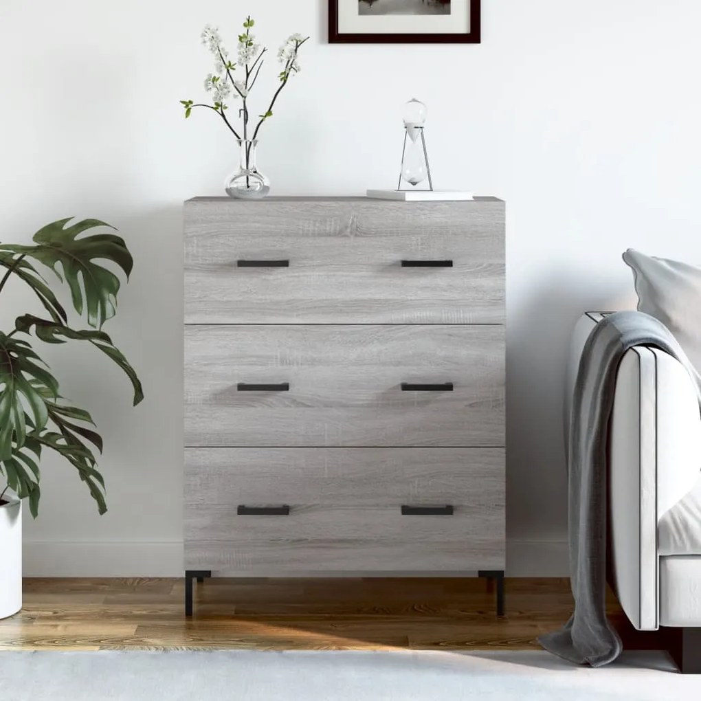 Credenza Grigio Sonoma 69,5x34x90 Cm İn Legno Multistrato /
