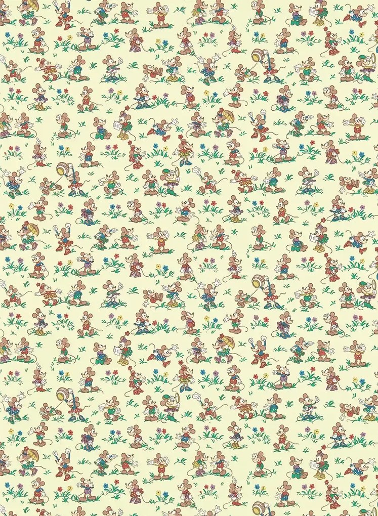 Sanderson Carta da parati Mickey & Minnie - Rhubarb & Custard