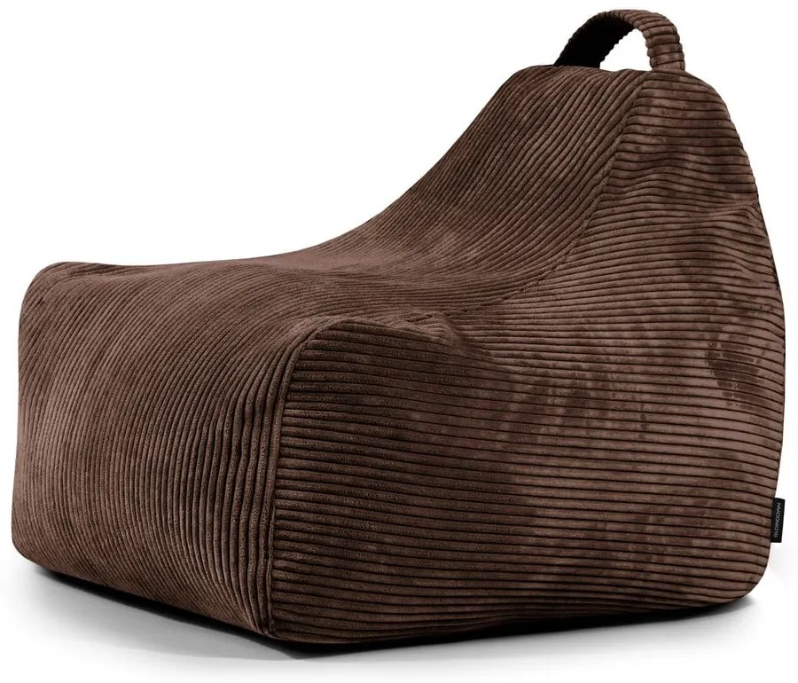 Pouf a sacco per bambini marrone scuro con rivestimento in velluto a coste Game Amuse – SLOWDOWN