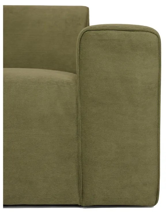 Modulo divano in velluto a coste verde (angolo destro) Sting - Scandic