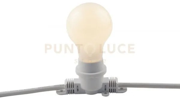 Stringa elettrificata picnic bianca 10 luci attacco e27 ip54 con sp...