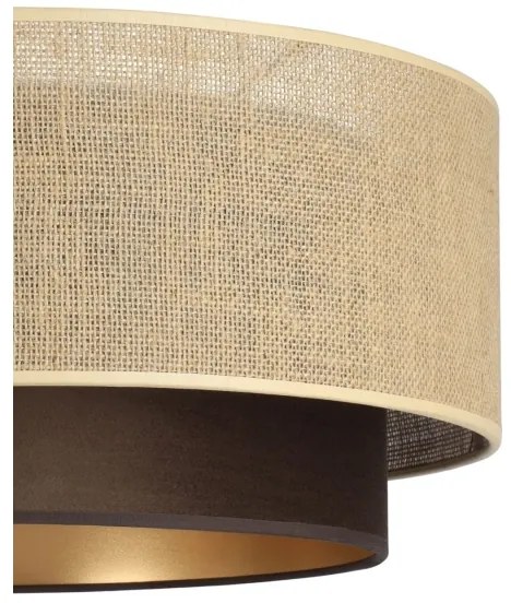 Lampadario a sospensione su cavo SARTA 1xE27/60W/230V Ø 45 cm marrone/iuta