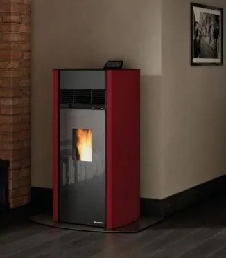 Palazzetti Lux 9 Stufa A Pellet ad aria Ecofire in acciaio Rosso