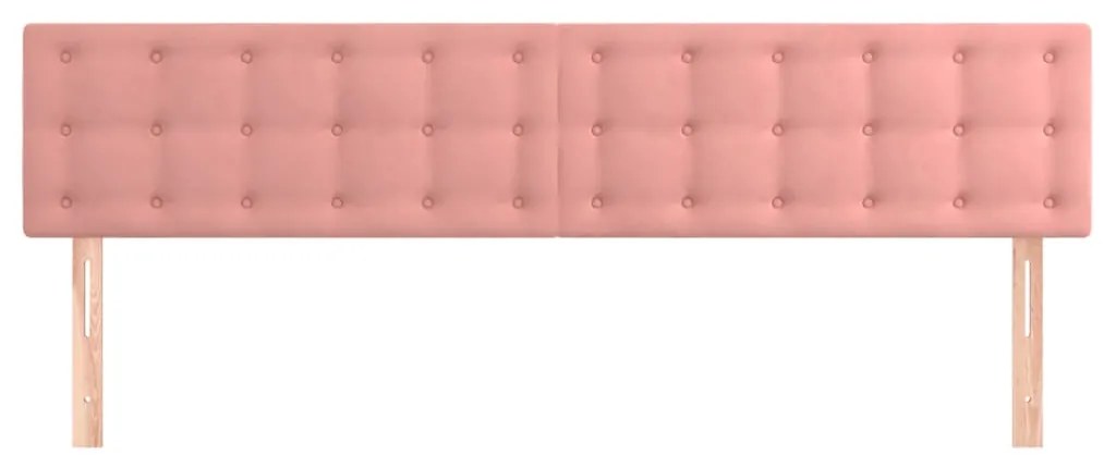 Testiera 2 pz rosa 90x5x78/88 cm in velluto