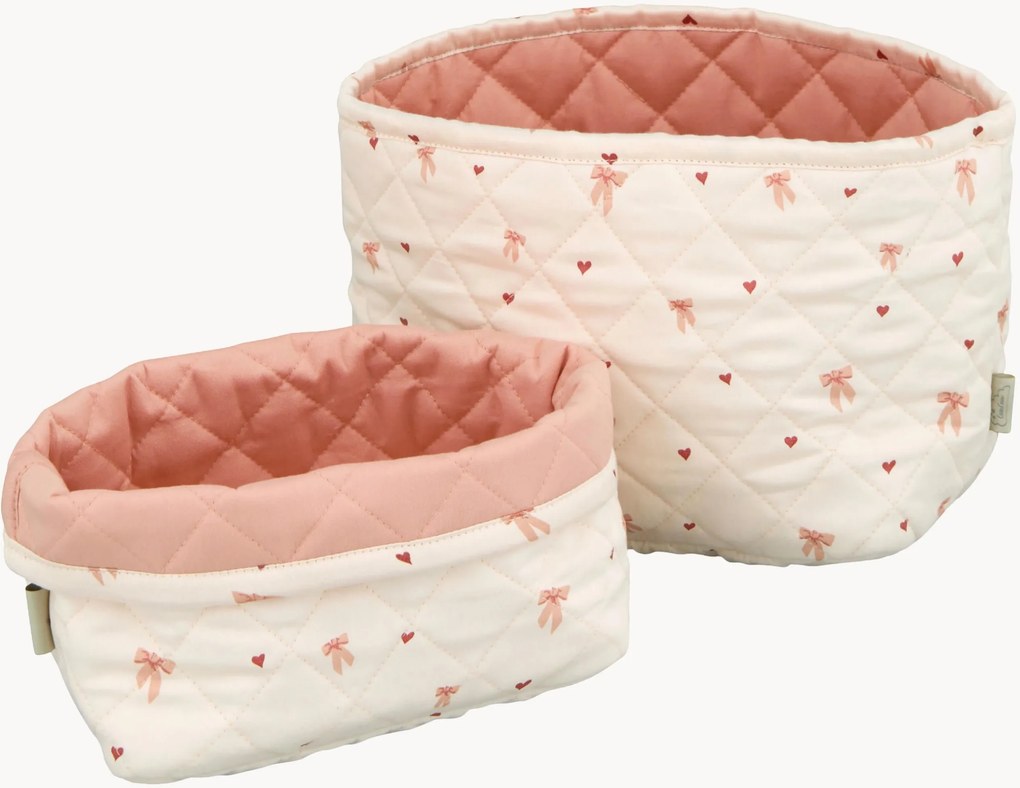 Set di 2 cestini in cotone organico Bows