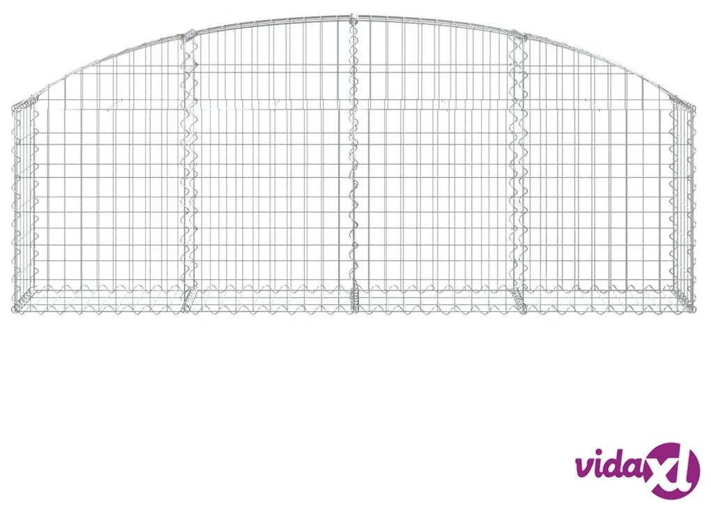 vidaXL Cesto Gabbione ad Arco 200x30x60/80 cm Ferro Zincato