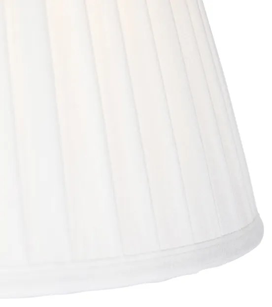 Lampada a sospensione nera con paralume plissettato 35 cm crema - Blitz