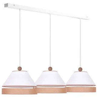 Duolla - Lampadario a sospensione con filo AVIGNON 3xE27/15W/230V bianco/marrone
