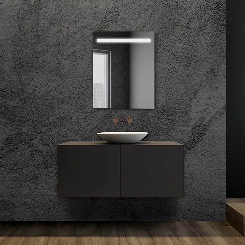 Specchio bagno 50x70cm con fascia LED superiore