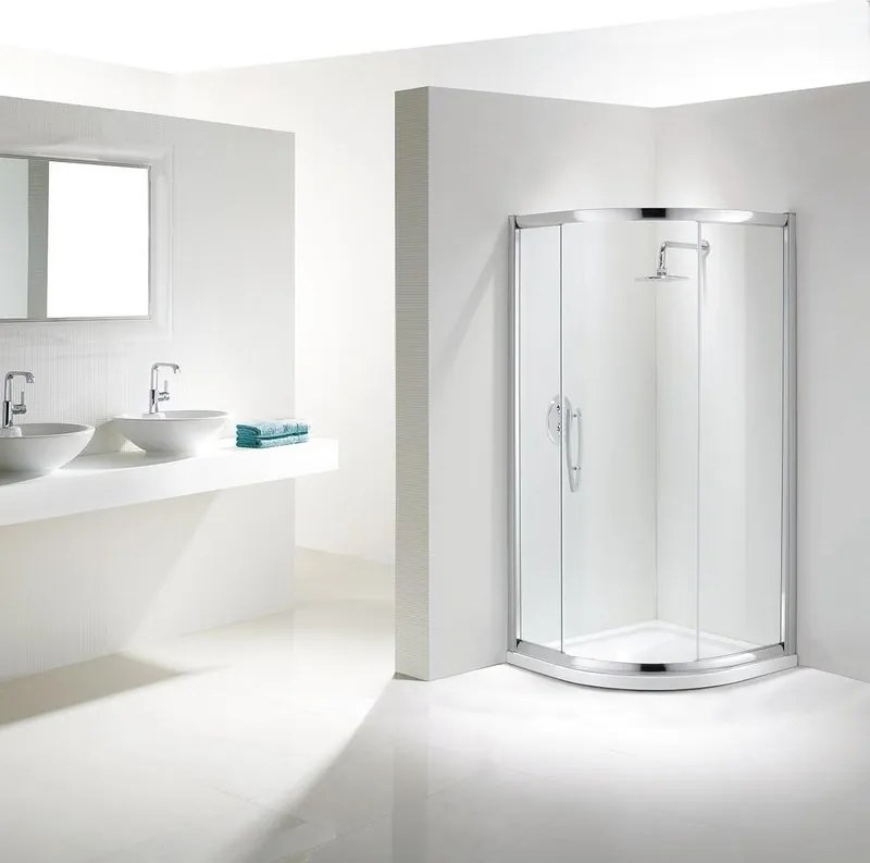 Box doccia angolare con porta scorrevole, L 77-79.5 cm x L 79.5 cm, H 195 cm, in vetro trasparente SP. 8 mm, profilo lucido cromo | Namara