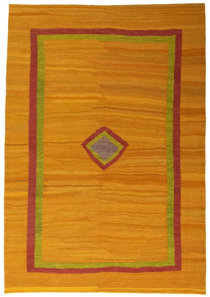 Kilim Tappeto 260 x 190 Giallo (Iran) Tessuto A Mano