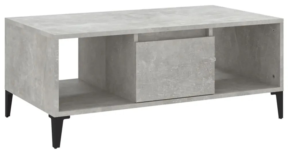 Tavolino salotto grigio cemento 90x50x36,5 cm legno multistrato