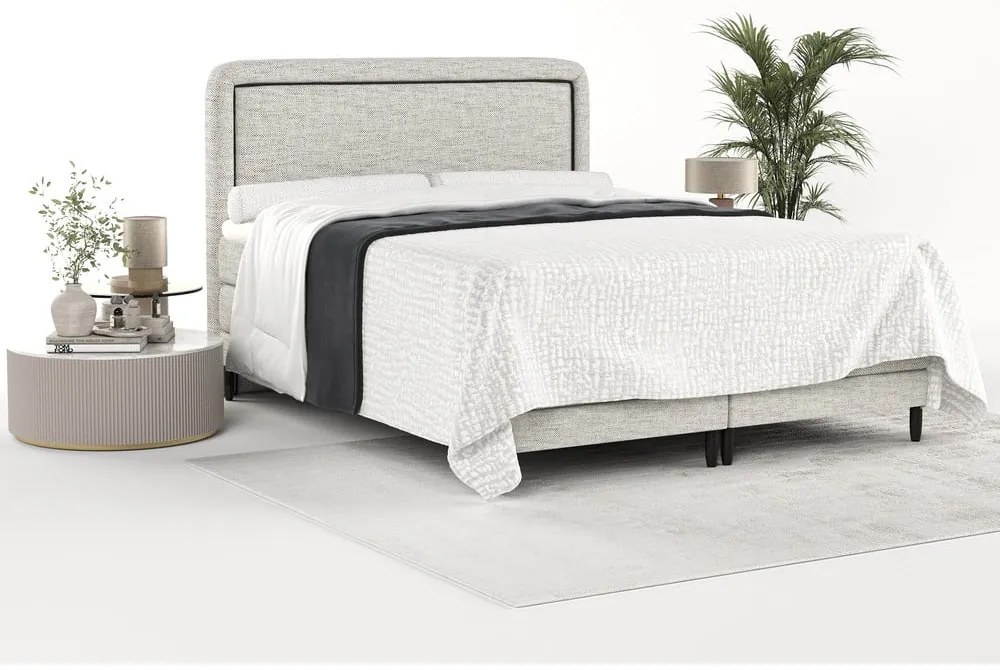 Letto boxspring grigio chiaro 140x200 cm Dove - Maison de Rêve