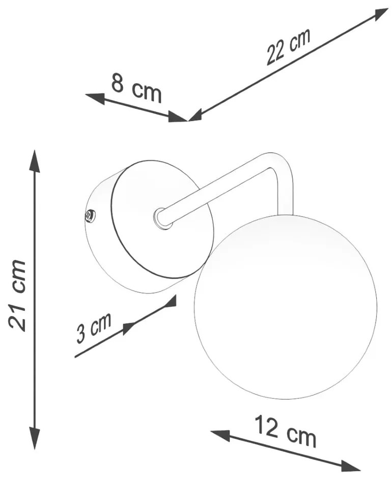 Lampada da parete bianca e nera Beam – Sollux