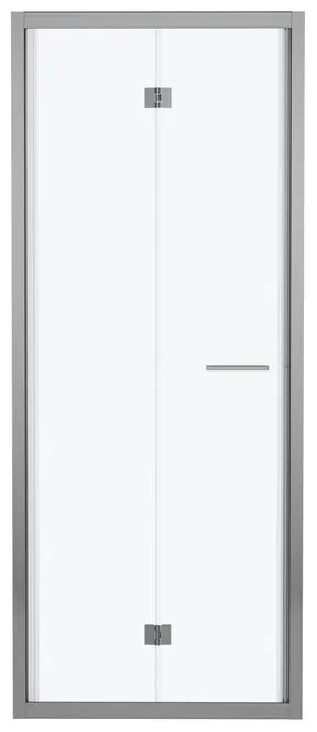 Porta doccia pieghevole Record, L 67-71 cm x H 195 cm x SP 6 mm, profilo cromo, vetro smerigliato