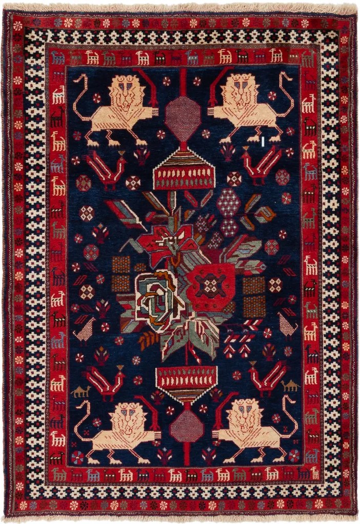 Afshar Tappeto 190x130 (Iran) Annodato A Mano