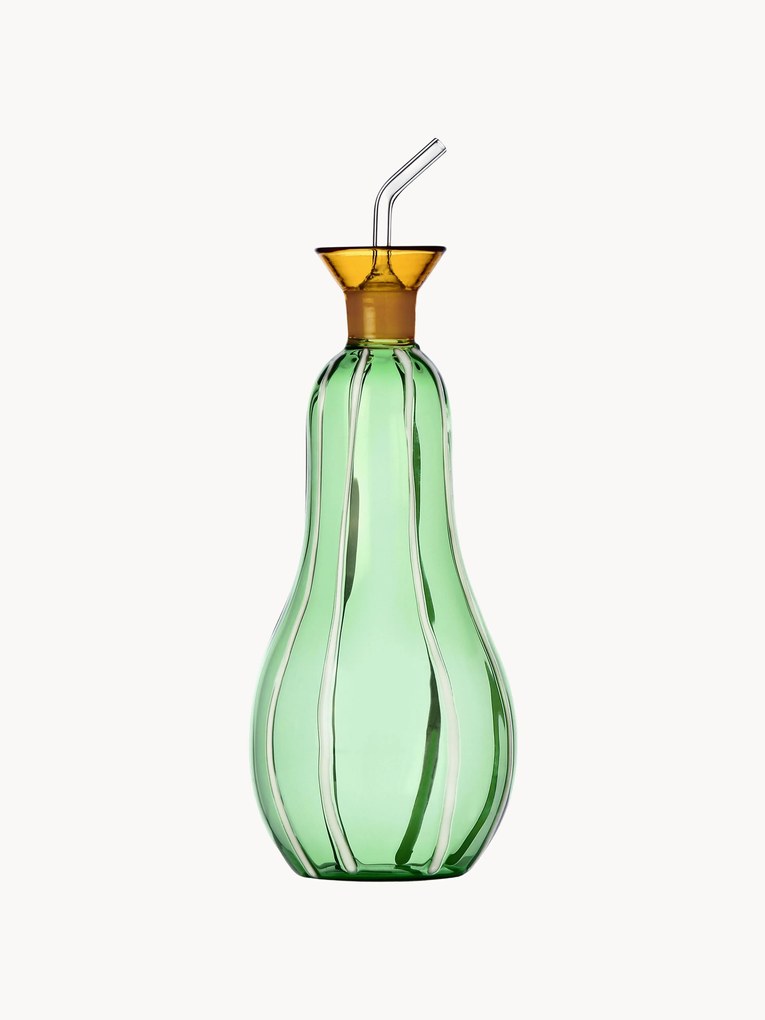 Dispenser aceto e olio in vetro borosilicato fatto a mano Vegetables