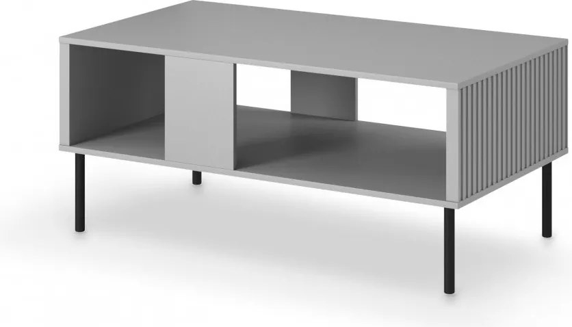 Tavolino da caffè Asensio LAW-1 in grigio chiaro/nero - L110 cm