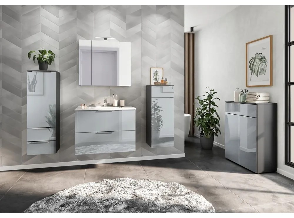 Mobile bagno alto sospeso grigio 36x111 cm Vasio - Germania