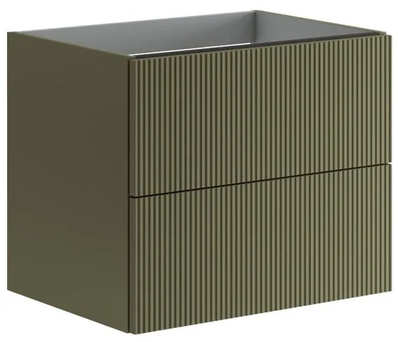 Mobile da bagno sospeso sotto lavabo L 59.5 x H 50 x P 45.5 cm verde laccato opaco, 2 cassetti VISOBATH Opera