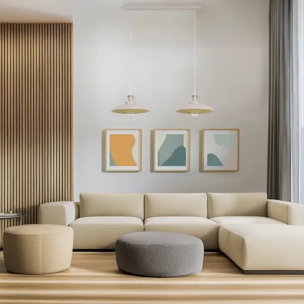 Brilagi - Lampadario a sospensione con filo FLAMENGO 2xE27/60W/230V beige