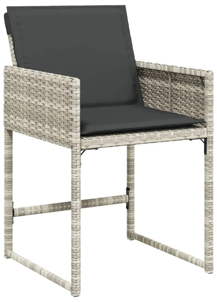 Set da pranzo da giardino 13pz con cuscini grigio in polyrattan