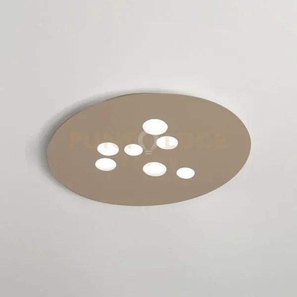 Luna p/g - plafoniera metallo e alluminio tortora 7 luci attacco gx...