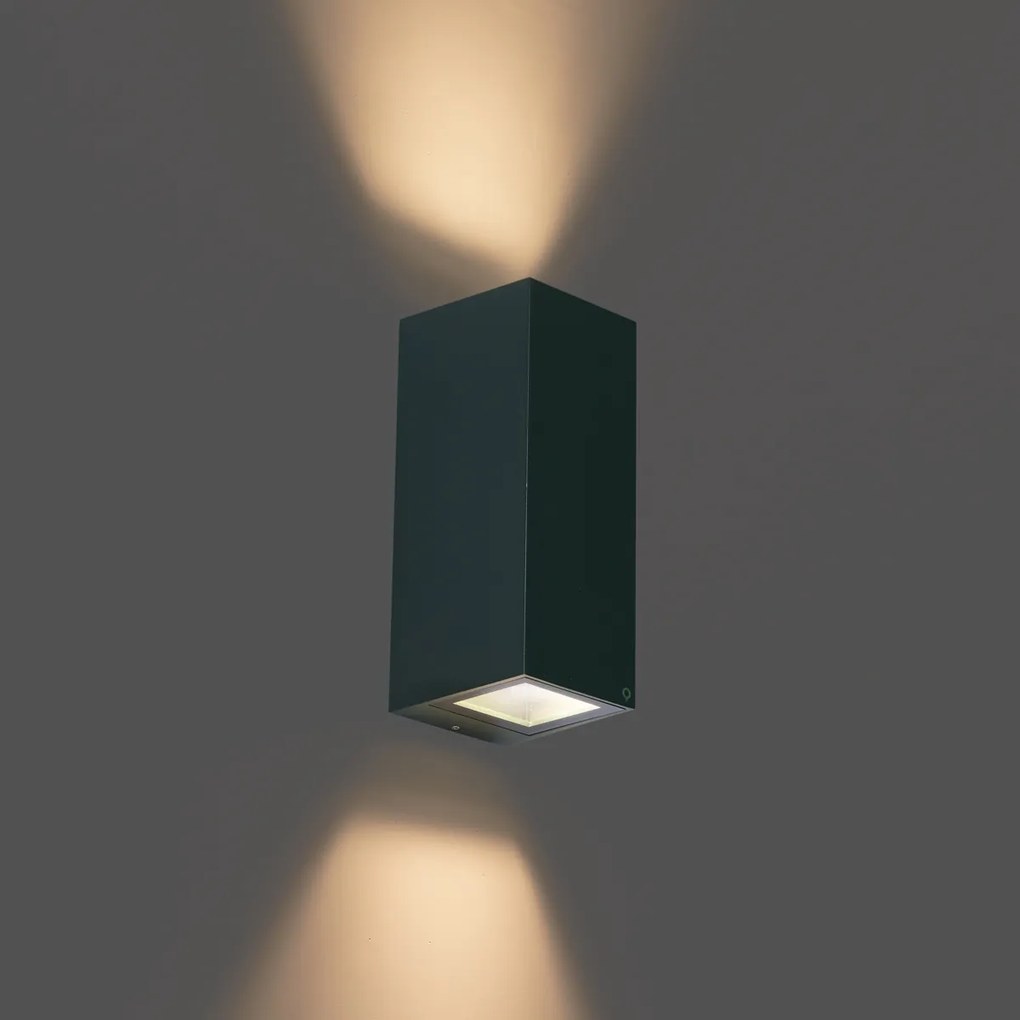 Lampada da parete moderna verde scuro 2 luci GU10 70mm IP54 - Baleno